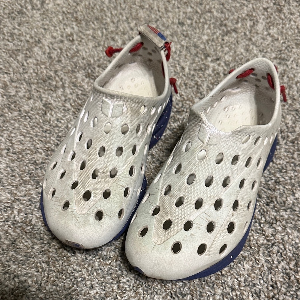 Kids' White and Blue Water Shoes